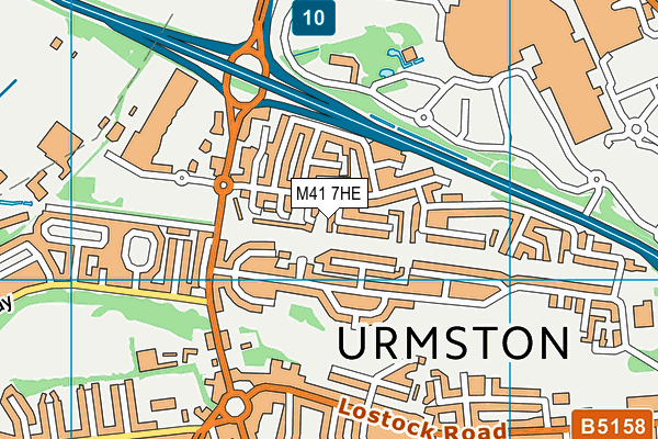 M41 7HE map - OS VectorMap District (Ordnance Survey)