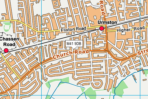 M41 9DB map - OS VectorMap District (Ordnance Survey)