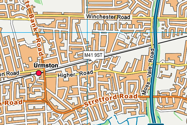 M41 9ST map - OS VectorMap District (Ordnance Survey)