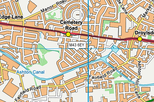 M43 6EY map - OS VectorMap District (Ordnance Survey) M43 6EY map - OS VectorMap District (Ordnance Survey)