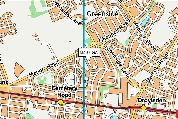 M43 6GA map - OS VectorMap District (Ordnance Survey) M43 6GA map - OS VectorMap District (Ordnance Survey)