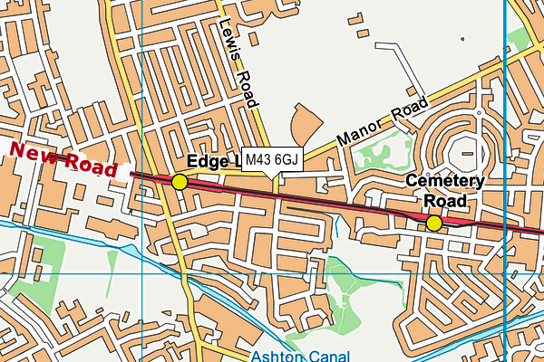 M43 6GJ map - OS VectorMap District (Ordnance Survey)
