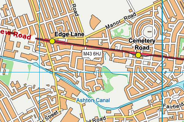 M43 6HJ map - OS VectorMap District (Ordnance Survey) M43 6HJ map - OS VectorMap District (Ordnance Survey)