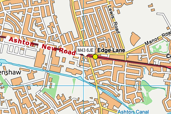 M43 6JE map - OS VectorMap District (Ordnance Survey)