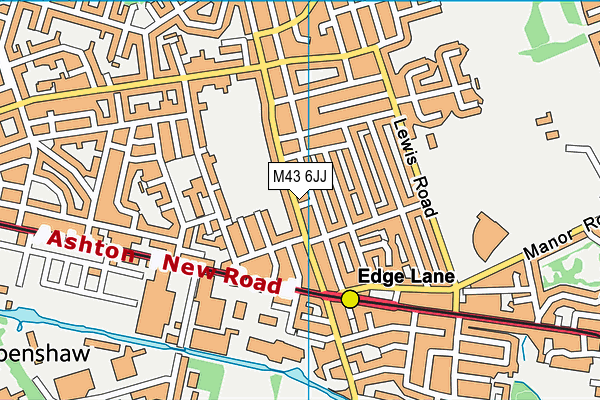 M43 6JJ map - OS VectorMap District (Ordnance Survey)