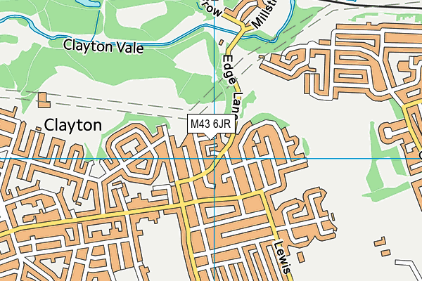 M43 6JR map - OS VectorMap District (Ordnance Survey)