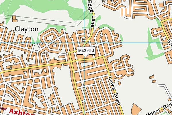 M43 6LJ map - OS VectorMap District (Ordnance Survey) M43 6LJ map - OS VectorMap District (Ordnance Survey)