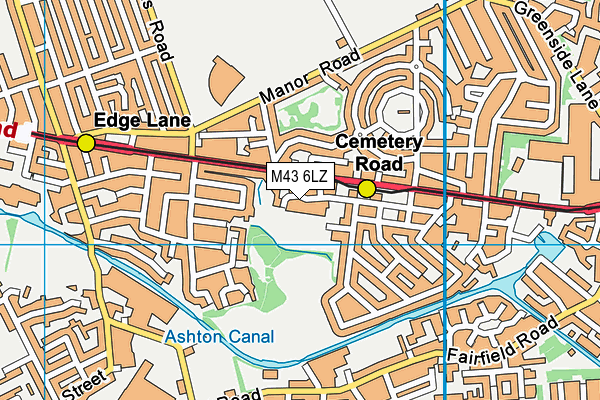 M43 6LZ map - OS VectorMap District (Ordnance Survey) M43 6LZ map - OS VectorMap District (Ordnance Survey)