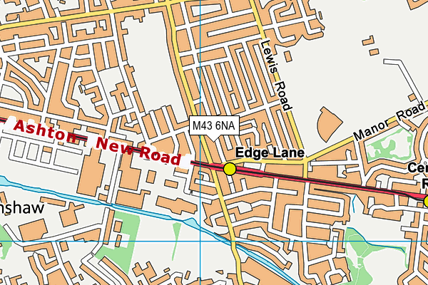 M43 6NA map - OS VectorMap District (Ordnance Survey) M43 6NA map - OS VectorMap District (Ordnance Survey)
