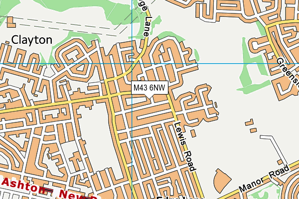 M43 6NW map - OS VectorMap District (Ordnance Survey) M43 6NW map - OS VectorMap District (Ordnance Survey)