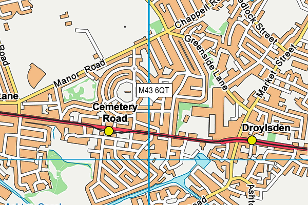 M43 6QT map - OS VectorMap District (Ordnance Survey) M43 6QT map - OS VectorMap District (Ordnance Survey)