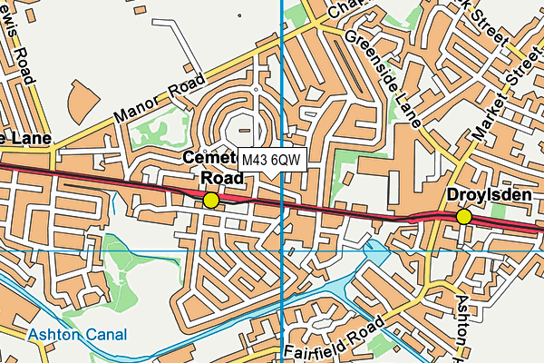 M43 6QW map - OS VectorMap District (Ordnance Survey) M43 6QW map - OS VectorMap District (Ordnance Survey)