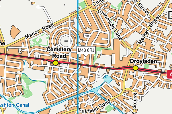 M43 6RJ map - OS VectorMap District (Ordnance Survey) M43 6RJ map - OS VectorMap District (Ordnance Survey)