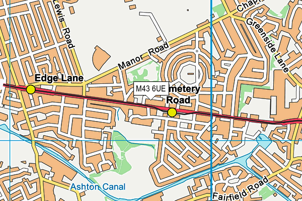 M43 6UE map - OS VectorMap District (Ordnance Survey) M43 6UE map - OS VectorMap District (Ordnance Survey)