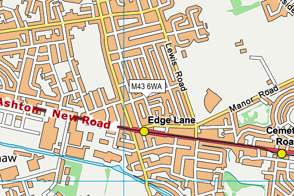 M43 6WA map - OS VectorMap District (Ordnance Survey) M43 6WA map - OS VectorMap District (Ordnance Survey)