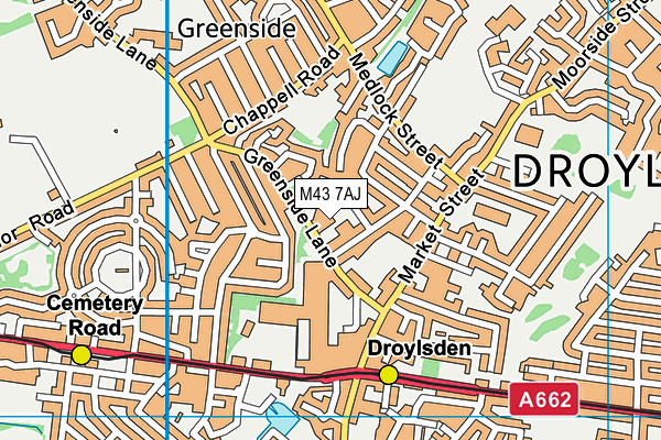 M43 7AJ map - OS VectorMap District (Ordnance Survey) M43 7AJ map - OS VectorMap District (Ordnance Survey)