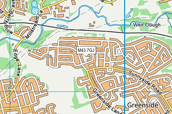 M43 7GJ map - OS VectorMap District (Ordnance Survey) M43 7GJ map - OS VectorMap District (Ordnance Survey)