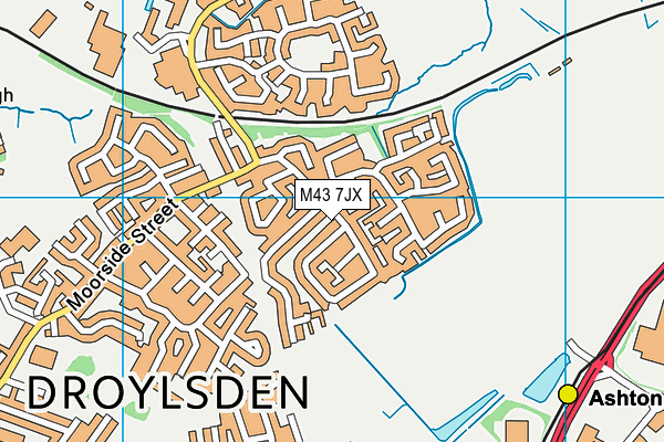 M43 7JX map - OS VectorMap District (Ordnance Survey)