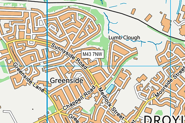 M43 7NW map - OS VectorMap District (Ordnance Survey)