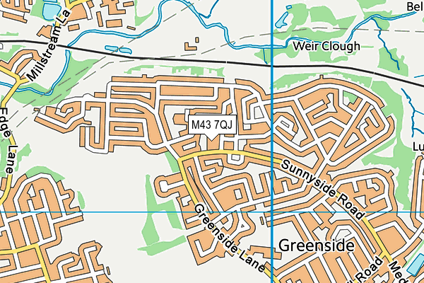 M43 7QJ map - OS VectorMap District (Ordnance Survey) M43 7QJ map - OS VectorMap District (Ordnance Survey)