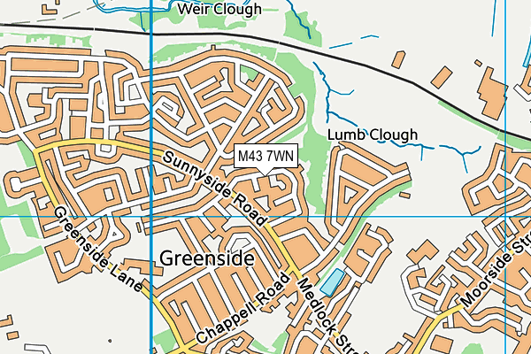 M43 7WN map - OS VectorMap District (Ordnance Survey) M43 7WN map - OS VectorMap District (Ordnance Survey)
