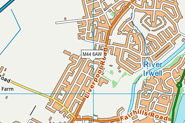 M44 6AW map - OS VectorMap District (Ordnance Survey)