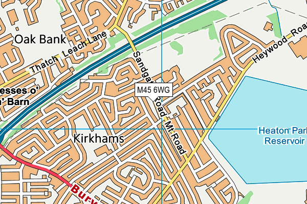 M45 6WG map - OS VectorMap District (Ordnance Survey) M45 6WG map - OS VectorMap District (Ordnance Survey)