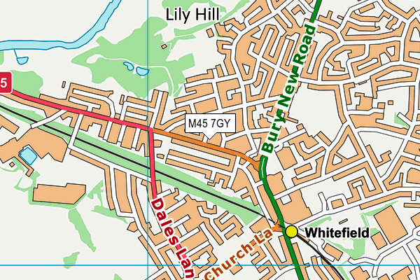 M45 7GY map - OS VectorMap District (Ordnance Survey)