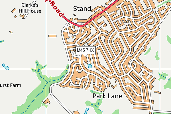 M45 7HX map - OS VectorMap District (Ordnance Survey)