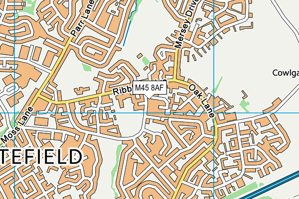 M45 8AF map - OS VectorMap District (Ordnance Survey)