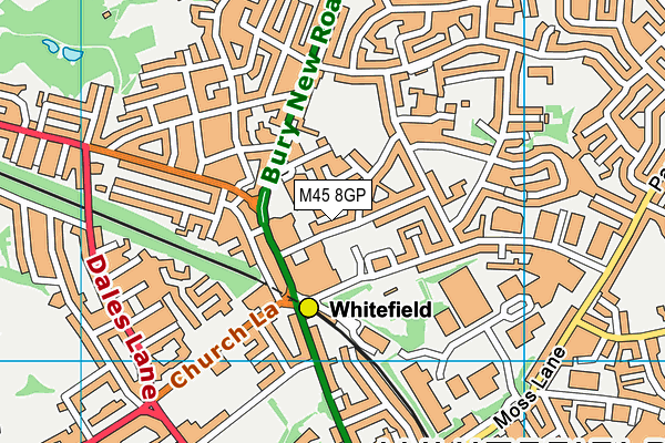 M45 8GP map - OS VectorMap District (Ordnance Survey)