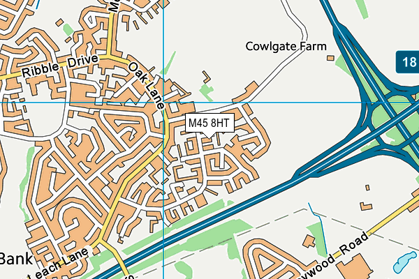 M45 8HT map - OS VectorMap District (Ordnance Survey) M45 8HT map - OS VectorMap District (Ordnance Survey)