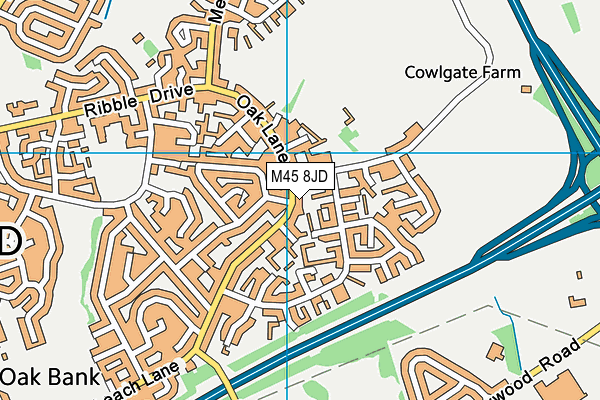 M45 8JD map - OS VectorMap District (Ordnance Survey) M45 8JD map - OS VectorMap District (Ordnance Survey)