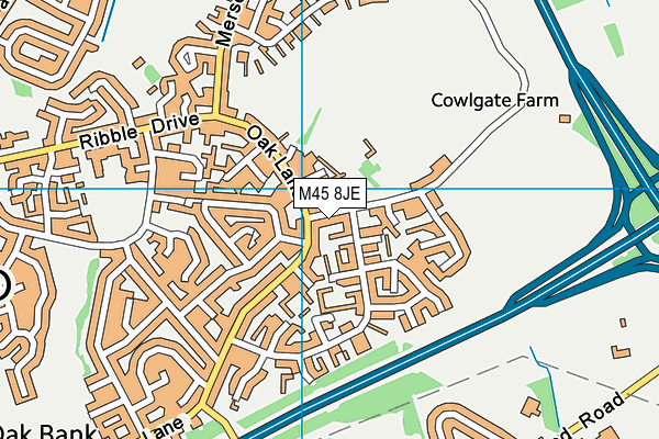 M45 8JE map - OS VectorMap District (Ordnance Survey) M45 8JE map - OS VectorMap District (Ordnance Survey)