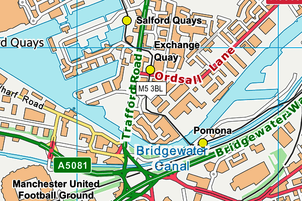 M5 3BL map - OS VectorMap District (Ordnance Survey) M5 3BL map - OS VectorMap District (Ordnance Survey)