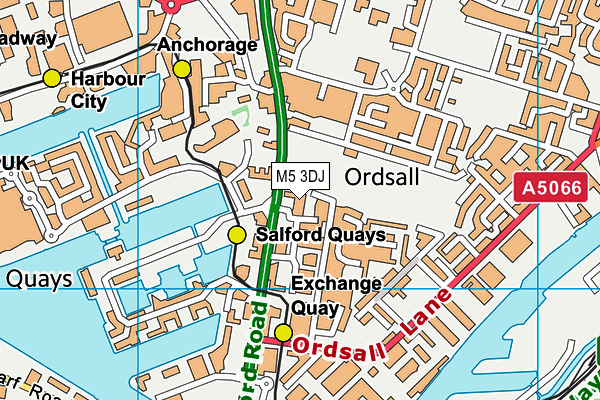 M5 3DJ map - OS VectorMap District (Ordnance Survey)