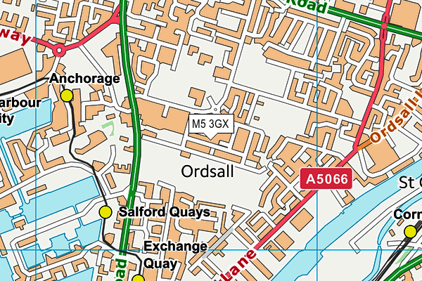 M5 3GX map - OS VectorMap District (Ordnance Survey) M5 3GX map - OS VectorMap District (Ordnance Survey)