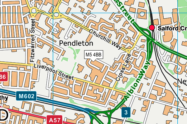M5 4BB map - OS VectorMap District (Ordnance Survey)