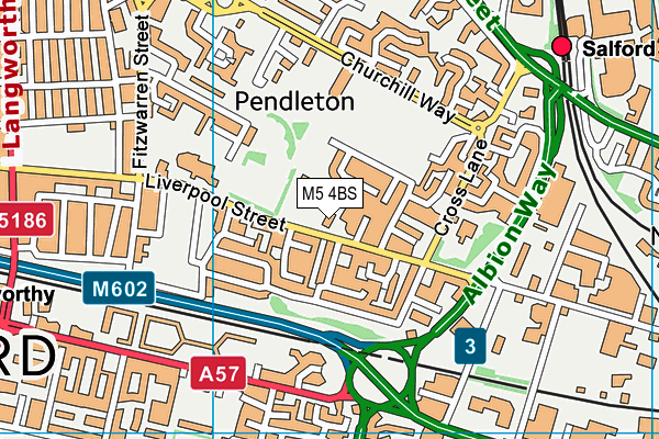 M5 4BS map - OS VectorMap District (Ordnance Survey)