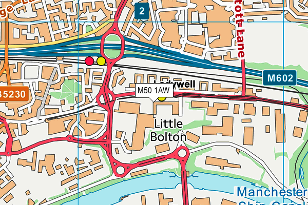 M50 1AW map - OS VectorMap District (Ordnance Survey) M50 1AW map - OS VectorMap District (Ordnance Survey)