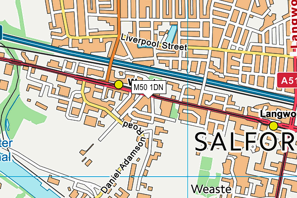 M50 1DN map - OS VectorMap District (Ordnance Survey) M50 1DN map - OS VectorMap District (Ordnance Survey)