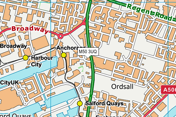 M50 3UQ map - OS VectorMap District (Ordnance Survey) M50 3UQ map - OS VectorMap District (Ordnance Survey)