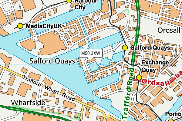 M50 3XW map - OS VectorMap District (Ordnance Survey) M50 3XW map - OS VectorMap District (Ordnance Survey)