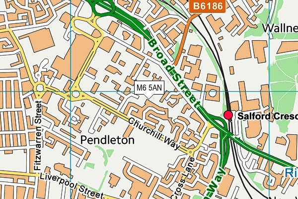 M6 5AN map - OS VectorMap District (Ordnance Survey) M6 5AN map - OS VectorMap District (Ordnance Survey)