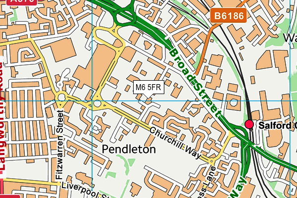 M6 5FR map - OS VectorMap District (Ordnance Survey) M6 5FR map - OS VectorMap District (Ordnance Survey)