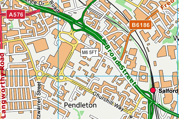 M6 5FT map - OS VectorMap District (Ordnance Survey) M6 5FT map - OS VectorMap District (Ordnance Survey)