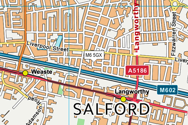 M6 5GX map - OS VectorMap District (Ordnance Survey)