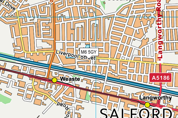 M6 5GY map - OS VectorMap District (Ordnance Survey) M6 5GY map - OS VectorMap District (Ordnance Survey)