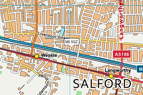 M6 5GZ map - OS VectorMap District (Ordnance Survey) M6 5GZ map - OS VectorMap District (Ordnance Survey)