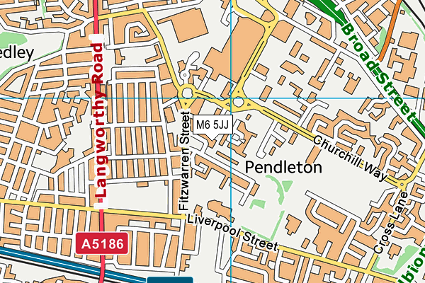 M6 5JJ map - OS VectorMap District (Ordnance Survey) M6 5JJ map - OS VectorMap District (Ordnance Survey)